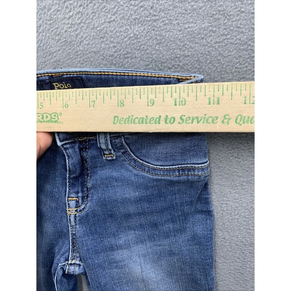 Polo Ralph Lauren Boys Denim Jeans The Aubrie Legging School Blue Size 6